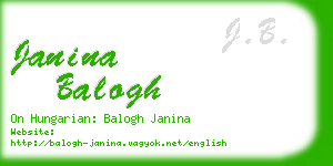 janina balogh business card